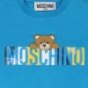 Moschino Kids Pagliaccetto azzurro per neonato con Teddy Bear e logo - immagine 3