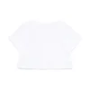 Moschino T-shirt con logo gommato per bambina bianco con girocollo - immagine 2